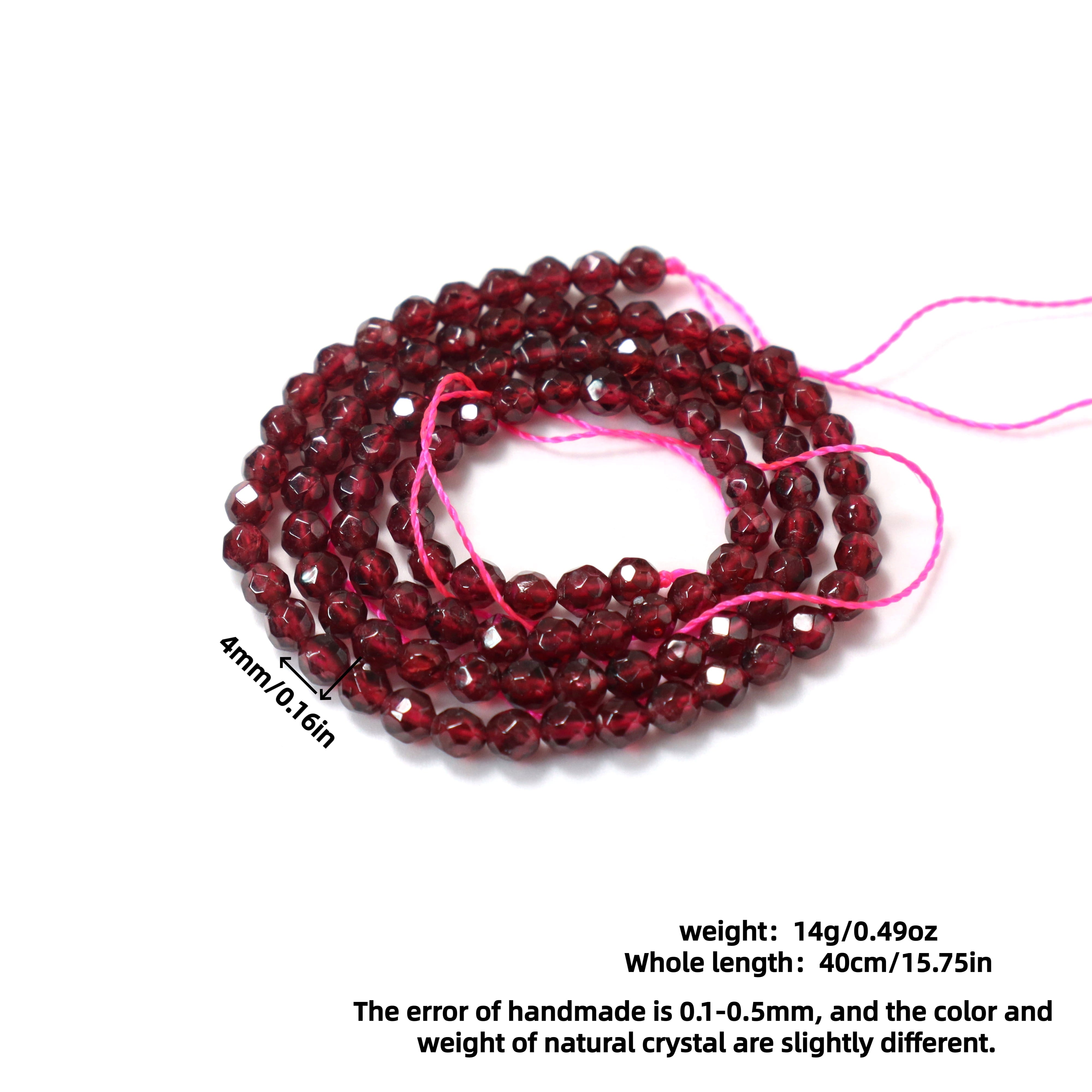 Sun'iy zargarlik DIY bilaguzuk va uzuk to'plami, garnet kristalli va tilla bilan