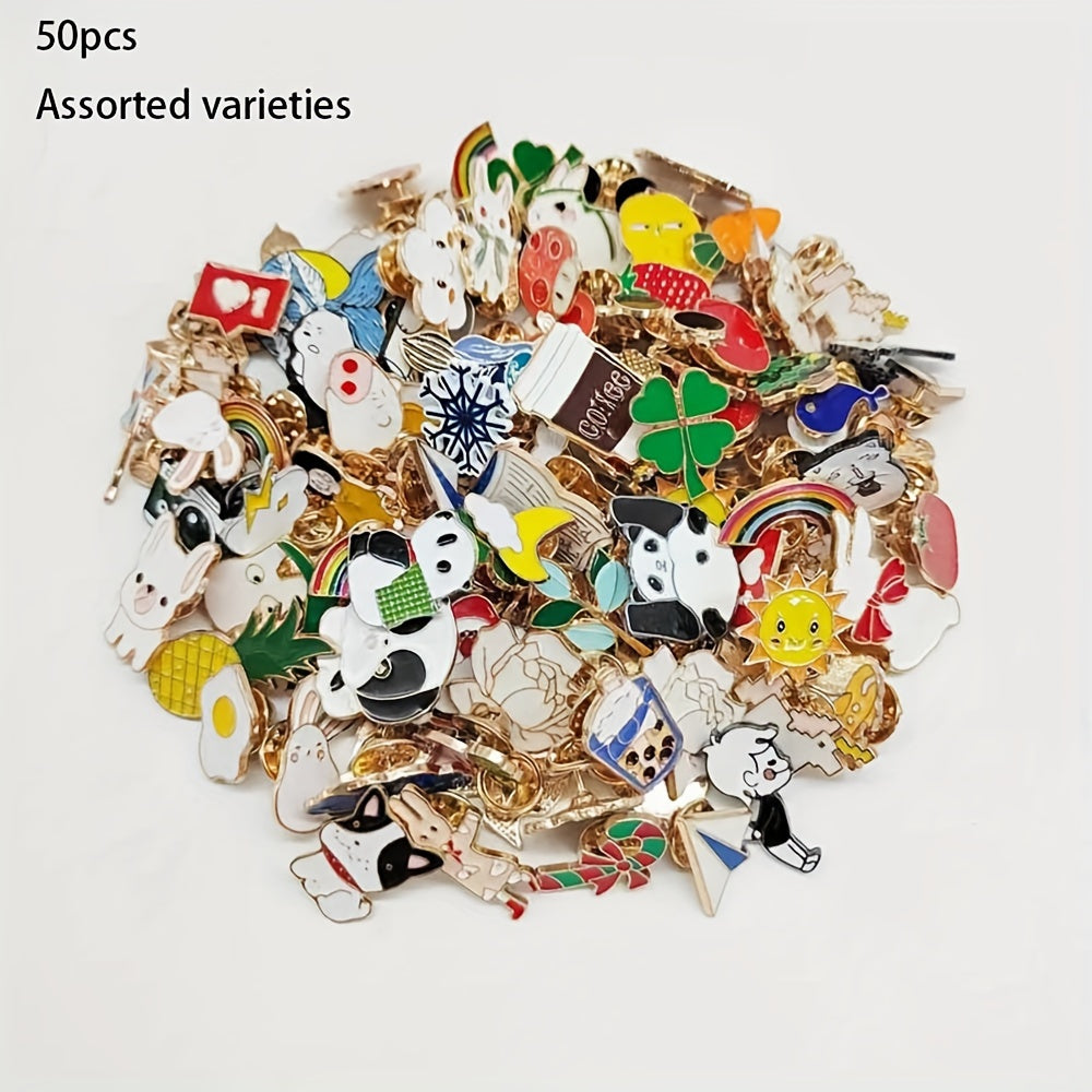 YWLI brosh pinlar to'plami, turli xil qiziqarli qotishma metall dizaynlarida, 10, 20, 30 yoki 50 dona mavjud. Ushbu novator pinlar notekis shakllarga ega va minimalist yopishqoq orqa qismga ega bo'lib, ayollar uchun zamonaviy aksessuar hisoblanadi.