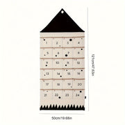 Festive Advent Calendar Wall-Mounted Foldable Polyester 24 Days of Christmas Fun