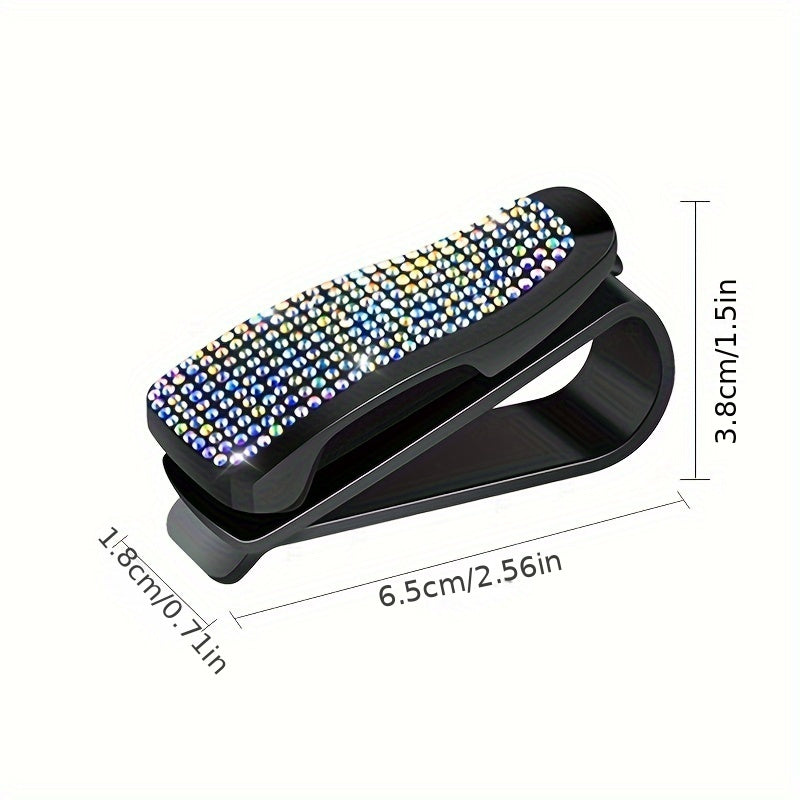 Bling Car Visor Clip for Glasses and Tickets Black Multi-Functional Plastic