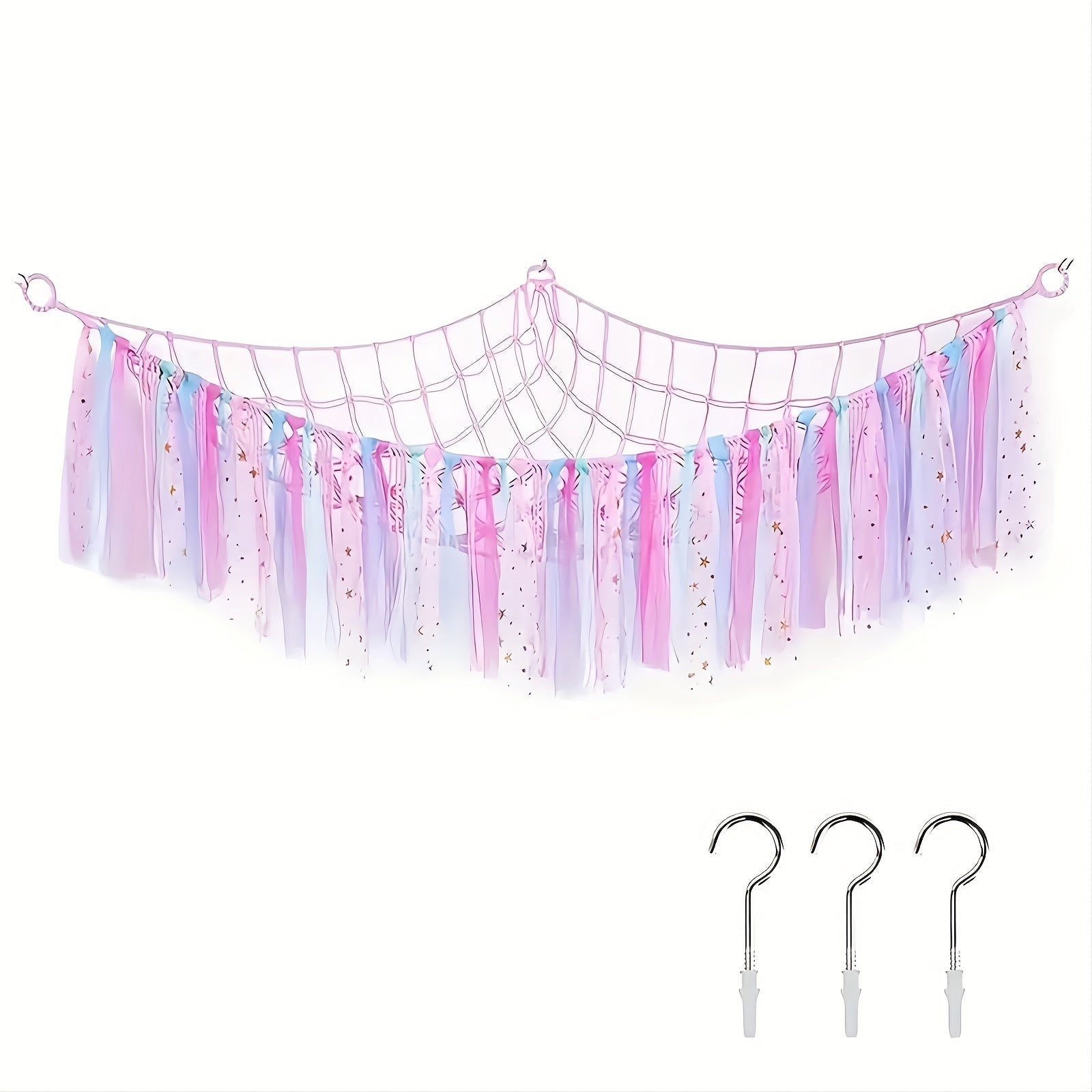 Bohemian Woven Toy Storage Net with Tassels for Stuffed Animals and Gifts