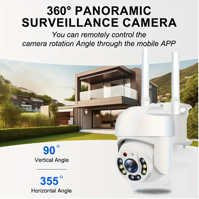 Intelligent Wall-Mounted Security Camera 360-Degree View Night Vision Motion Tracking Two-Way Audio USB Powered