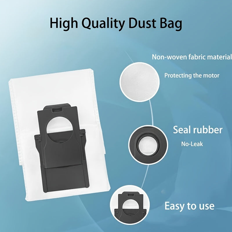 Dream X40 Ultra aksessuarlar to'plami 4 mopa, 6 chang sumkasi, 1 asosiy cho'tka, 4 yon cho'tka, 2 filtr va robot tozalovchingiz uchun almashtirish qismlarini o'z ichiga oladi.