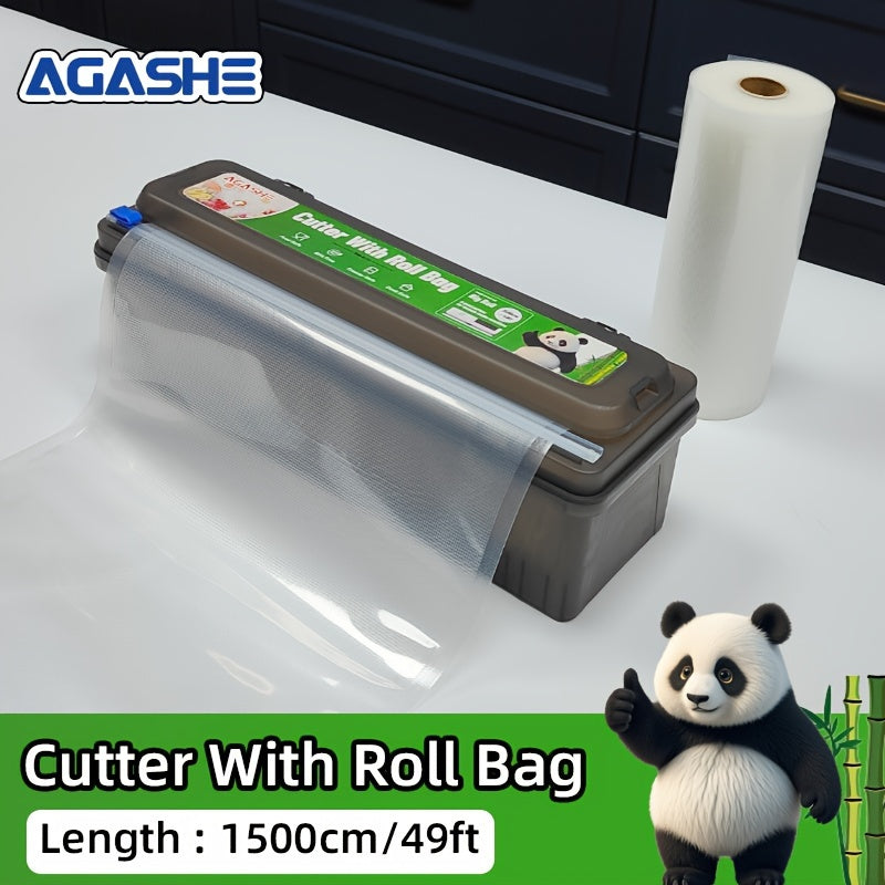 Bolsas de vacío extra grandes 1500cm 49ft, con temática de panda, PE+PA, para almacenamiento de alimentos