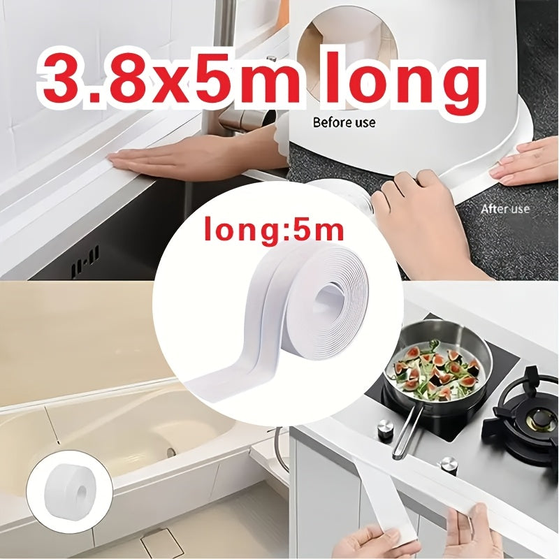 Waterproof Adhesive Tape for Kitchen and Bathroom Sealing, 5 Meters