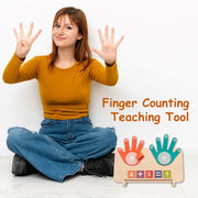 Wooden Finger Math Toy for Kids Educational Counting and Addition Tool Bright Colors
