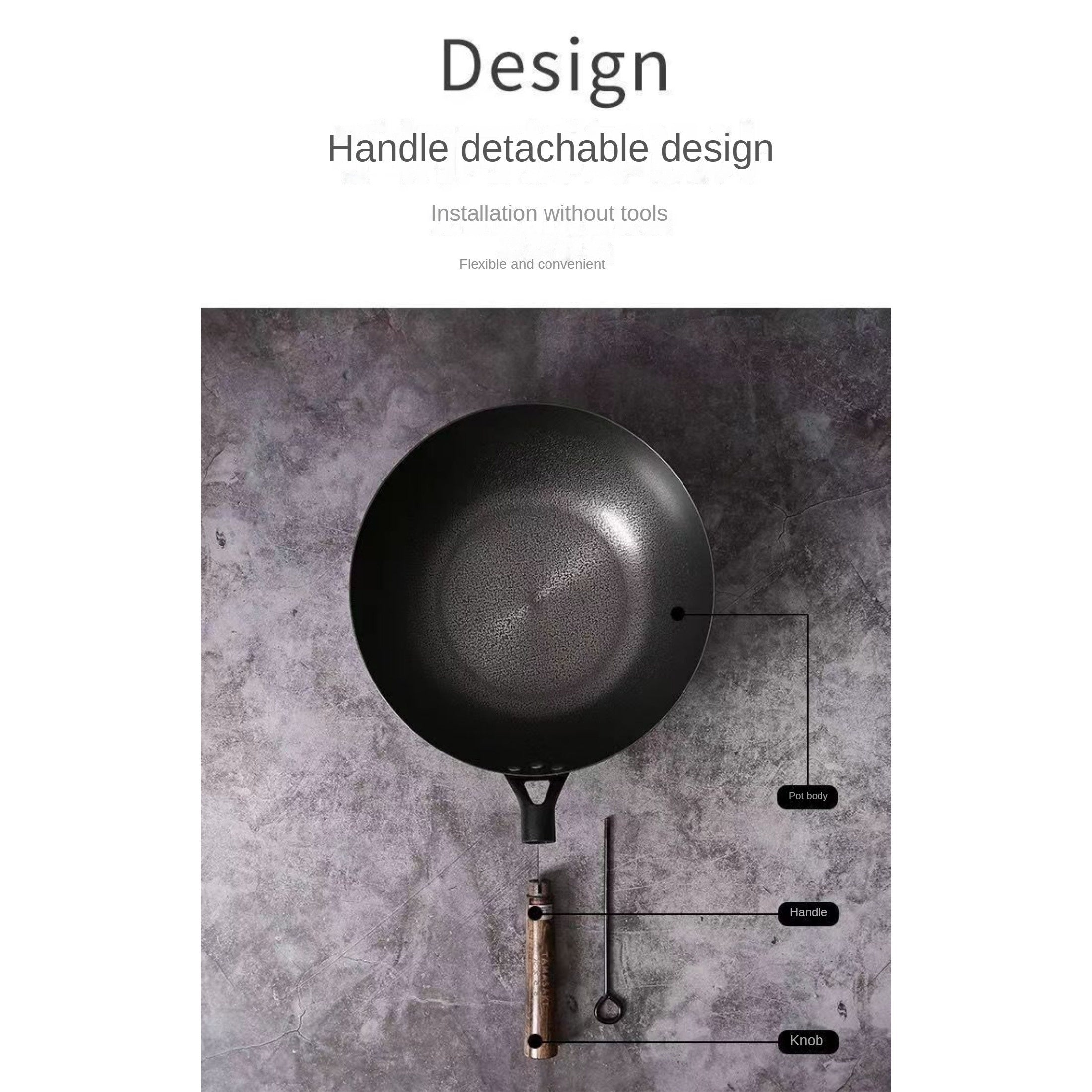 Cast Iron Dutch Oven 30cm Round Casserole Pan with Glass Lid and Wooden Handle