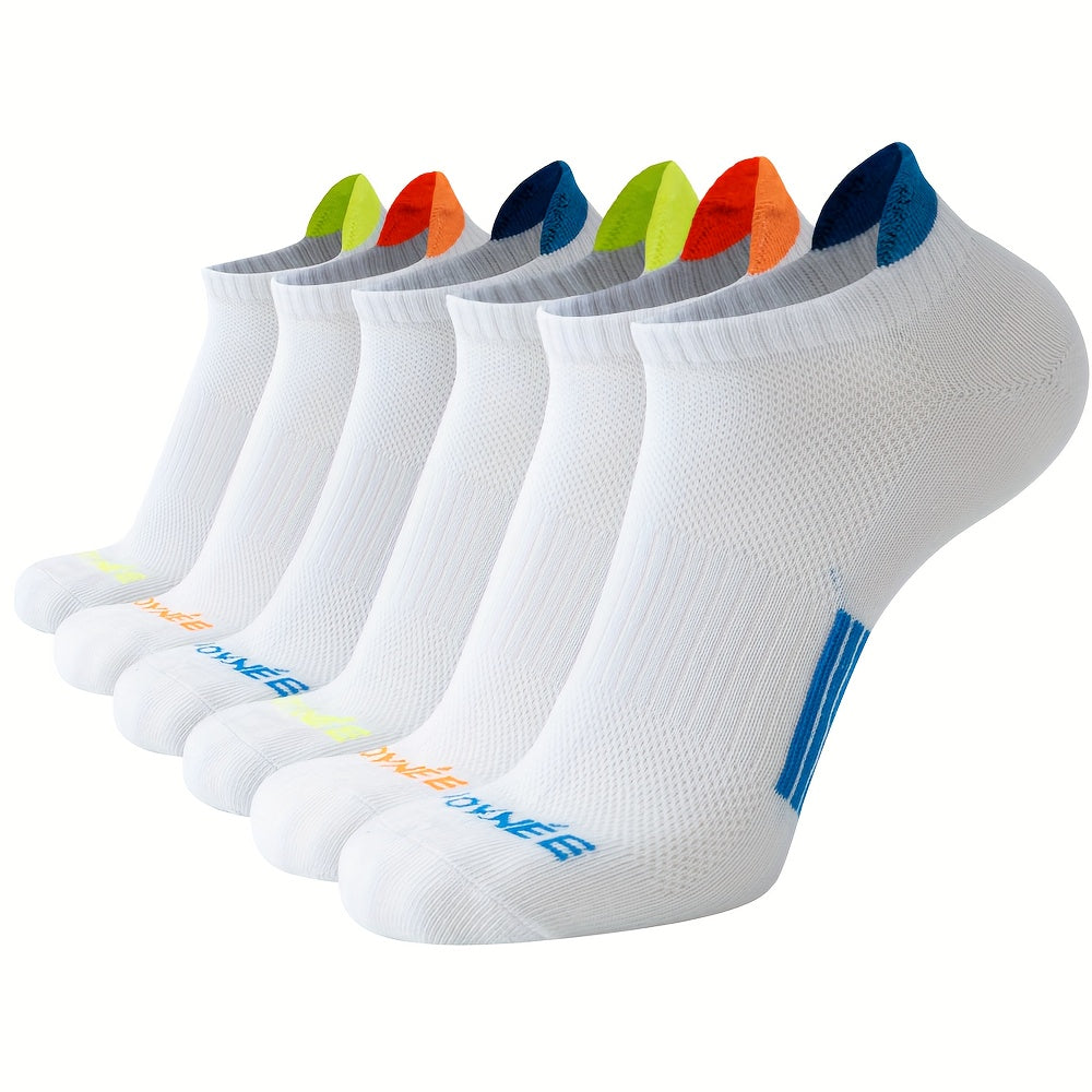 Men's No Show Socks 6 Pairs Breathable Sweat-Resistant Spring Summer Running Fitness