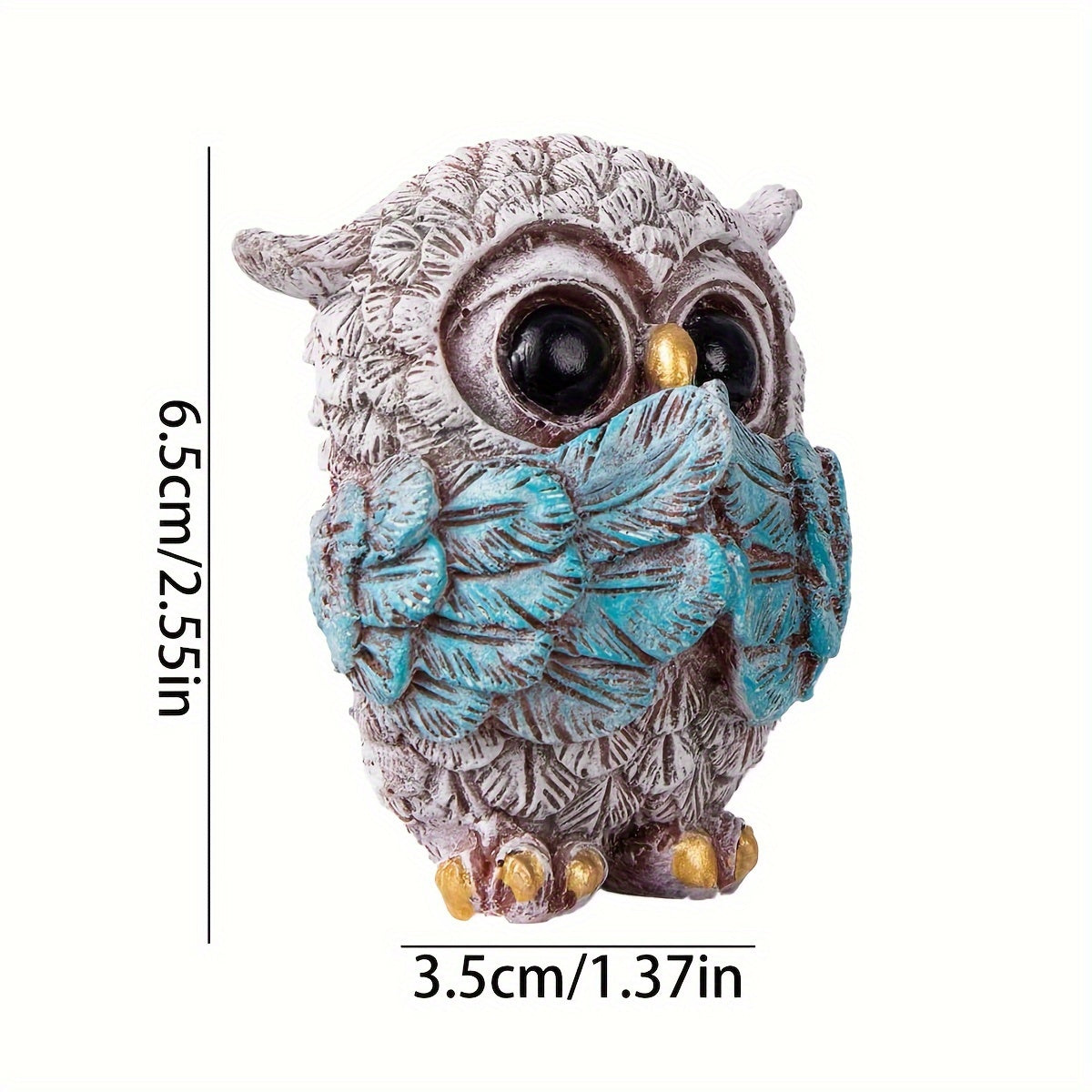 Set of 3 European-Style Owl Figurines for Home Decor, Office, Wine Cabinet