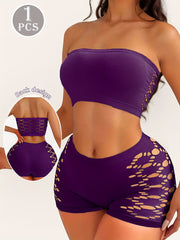 Women's Lingerie Set with Hollow-Out Design and Seamless Tummy Control Panties