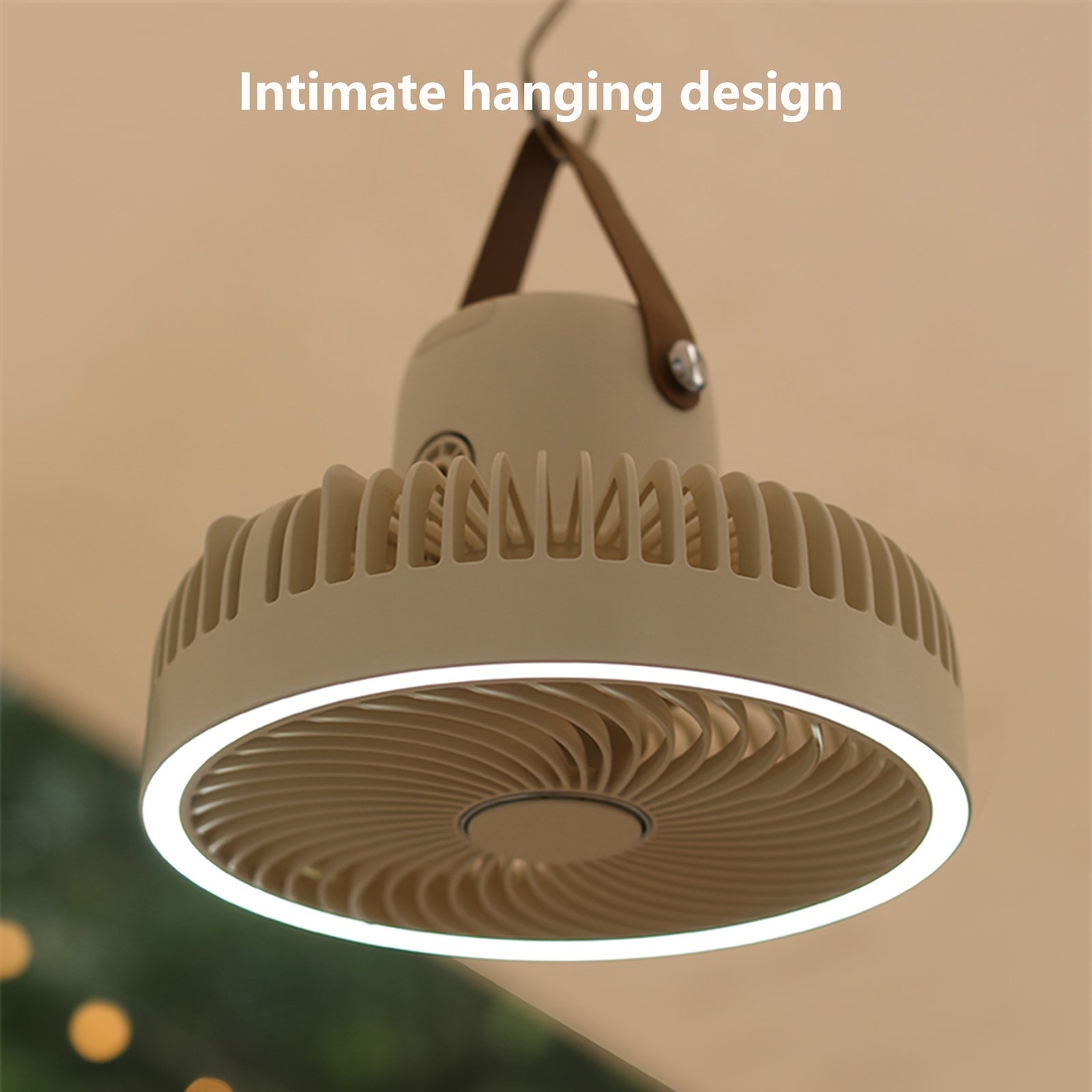 Portativ uch o‘rindiqli shamollatgich LED chiroq bilan, 4000mAh batareya, 4 tezlik, teleskopik, uyda, sayohatda va ochiq havoda yengil