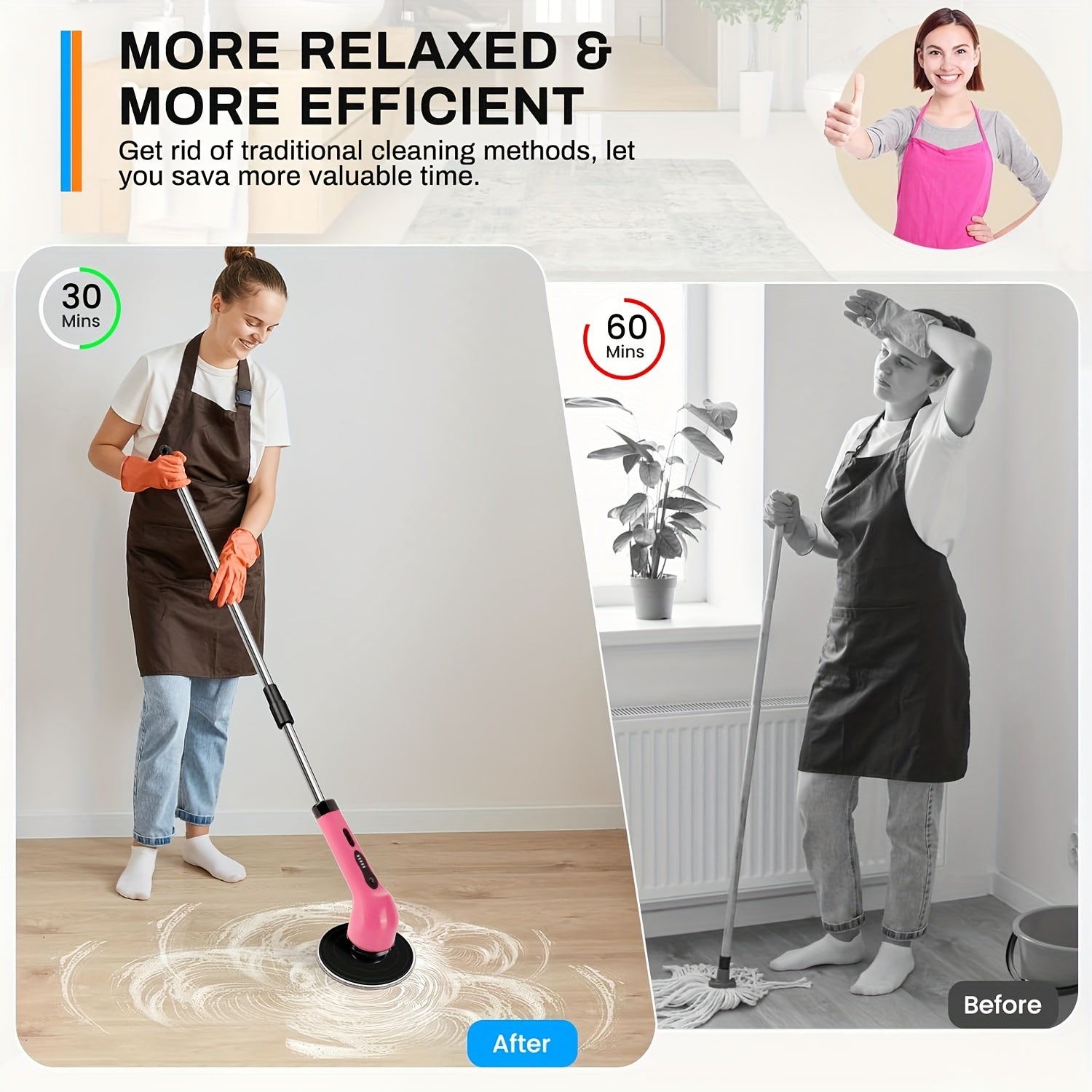 9/6 almashtiriladigan cho'tka boshlariga ega Elektr burilishli tozalash qurilmasi, sozlanadigan tezlik