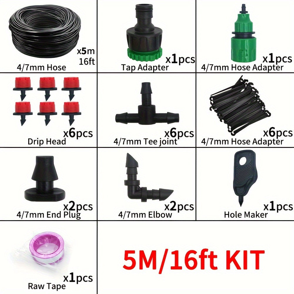 Регулируемый комплект капельного орошения для садов 5-20м, беспроводное полив газона и растений