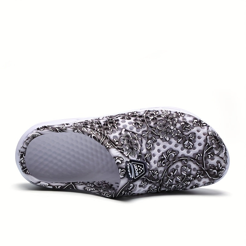 Women's Slip-On Garden Shoes with Floral Print Lightweight EVA