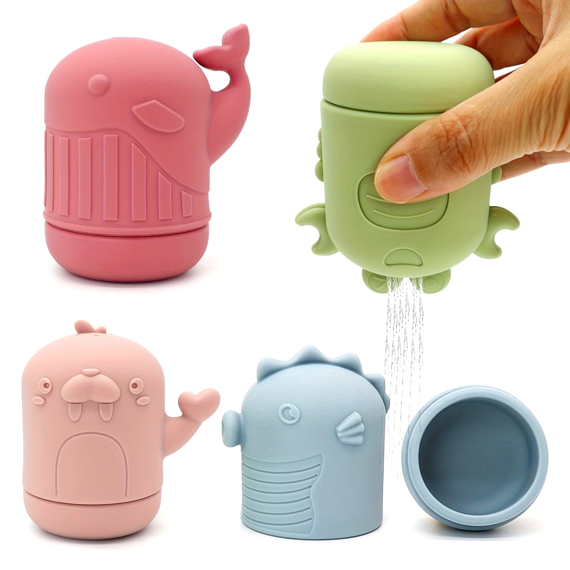 Silicone Bathtub Water Toy Set for Babies and Toddlers Splashy Fun Water Spray Toys