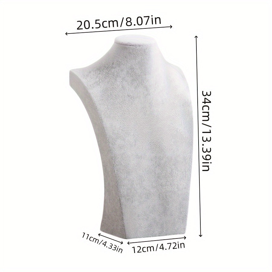 Стойка для демонстрации серых бархатных ожерелий для домашнего и розничного использования