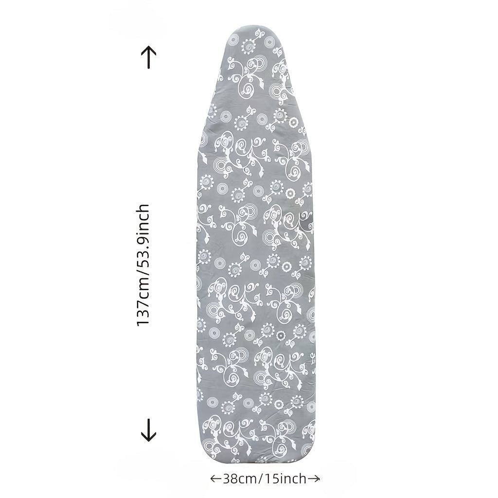 Qo'shimcha qalin to'siq, ikki qatlamli astar, sirpanmaydigan elastik chetlar va yuqori haroratga chidamli PET material bilan qoplangan dazmol taxtasi. Elektr energiyasi talab qilinmaydi, egiluvchan dizayn va oson saqlash uchun mato tasmasi mavjud.