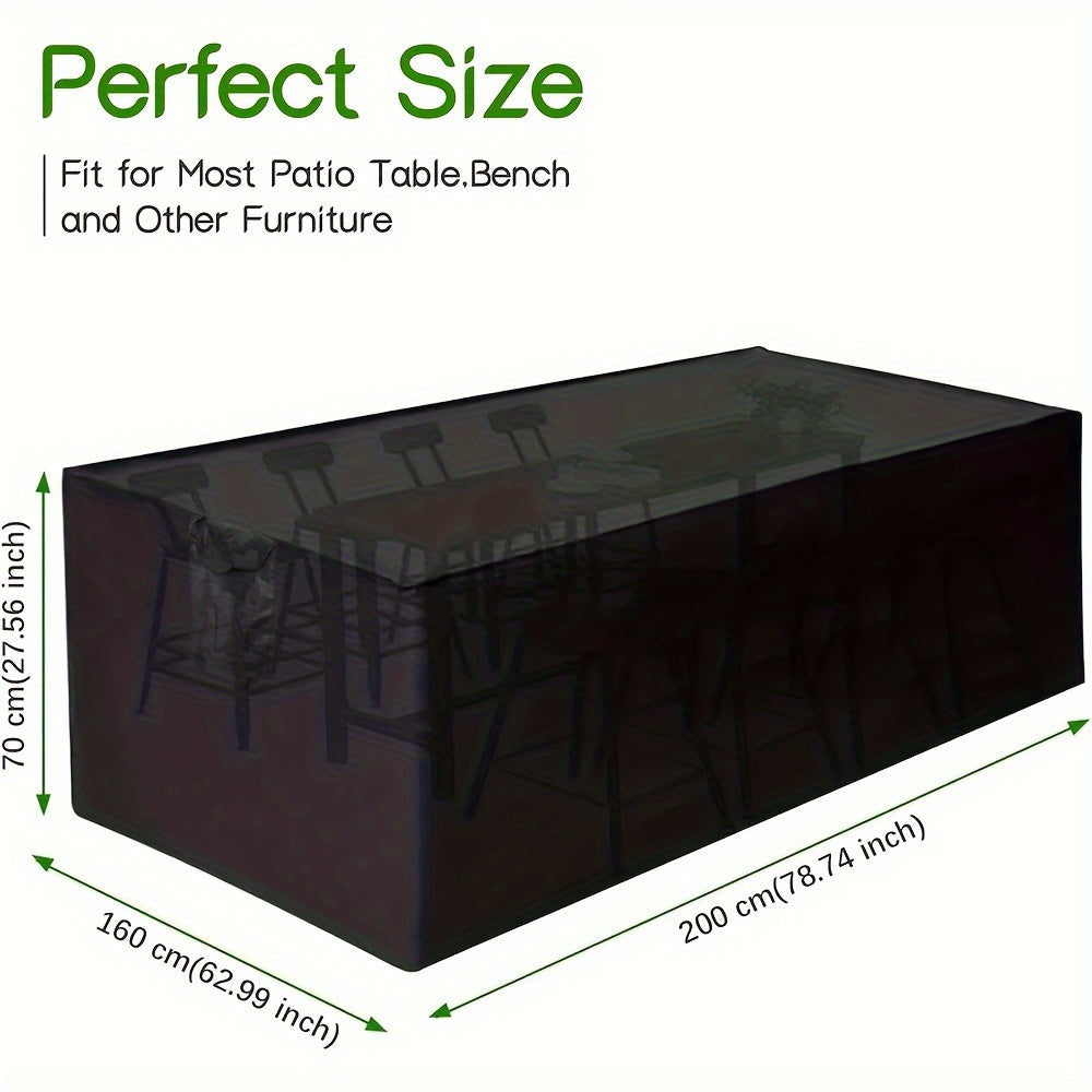 Heavy-Duty Waterproof Garden Furniture Cover for Large Outdoor Sets Black