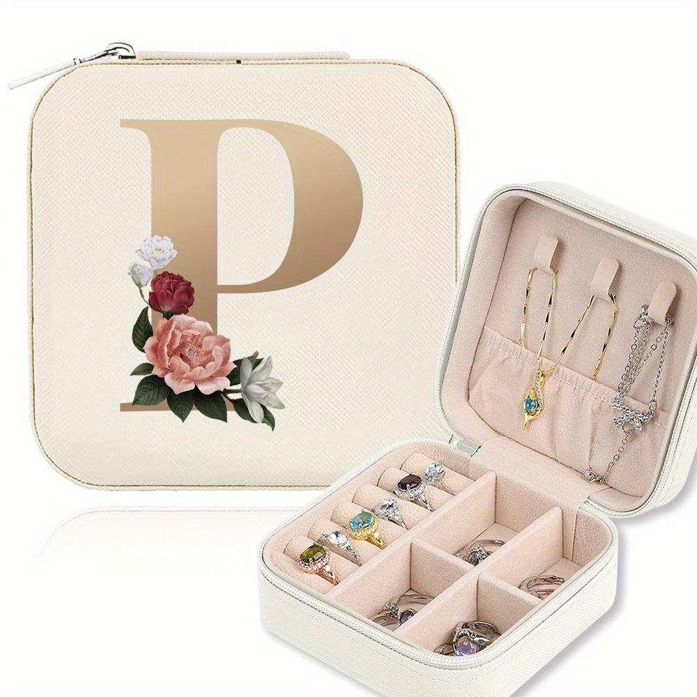 Mini Portable Zipper Jewelry Storage Box for Rings Necklaces and Studs