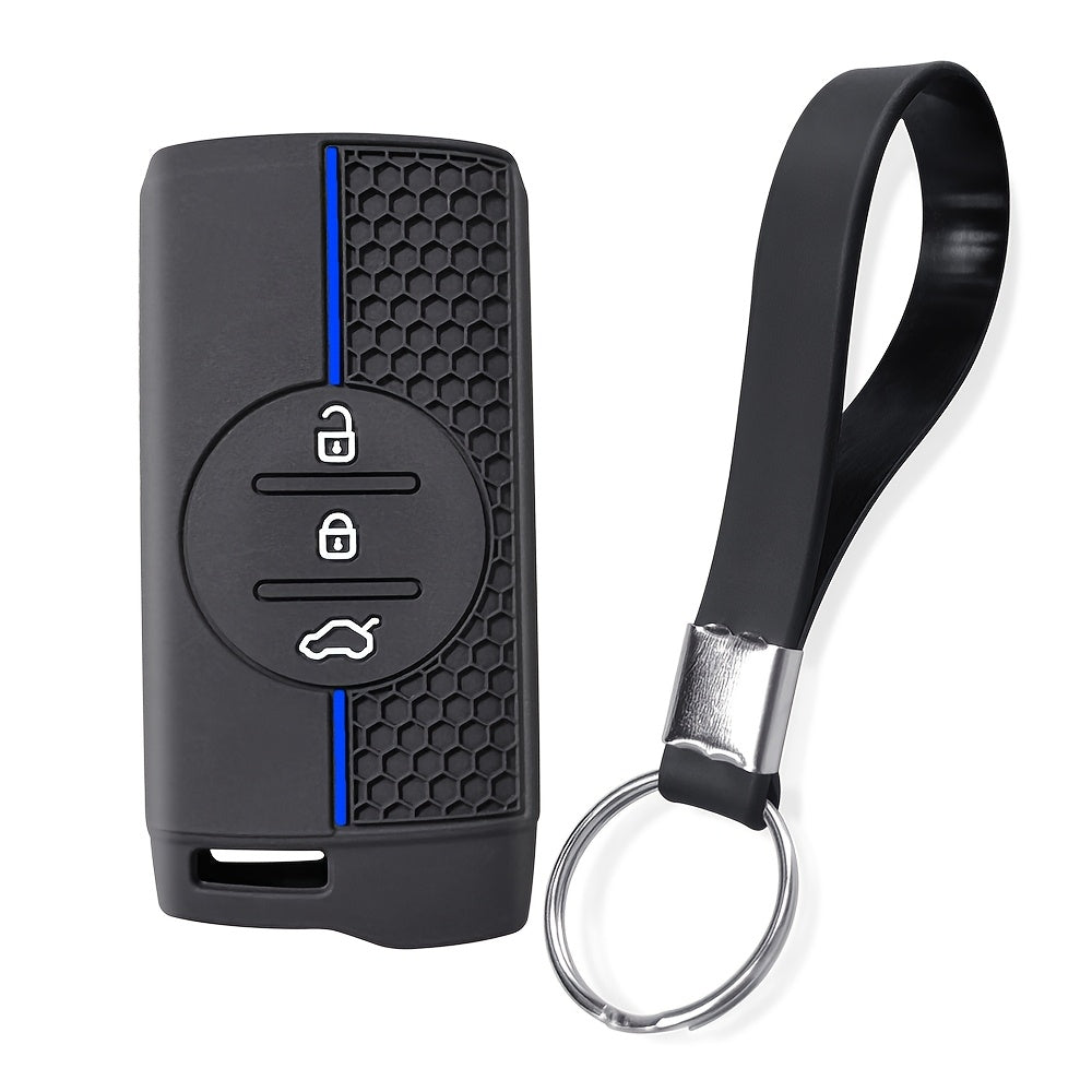Silicone Car Key Cover With Keychain Compatible for SUVs and Sedans