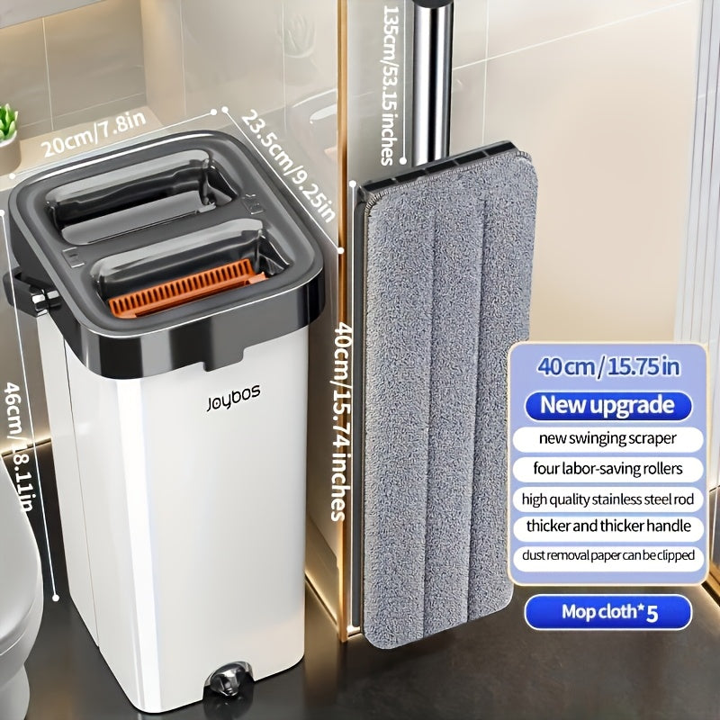 2-in-1 Wet and Dry Flat Mop for Kitchen Bathroom Living Room Durable PP