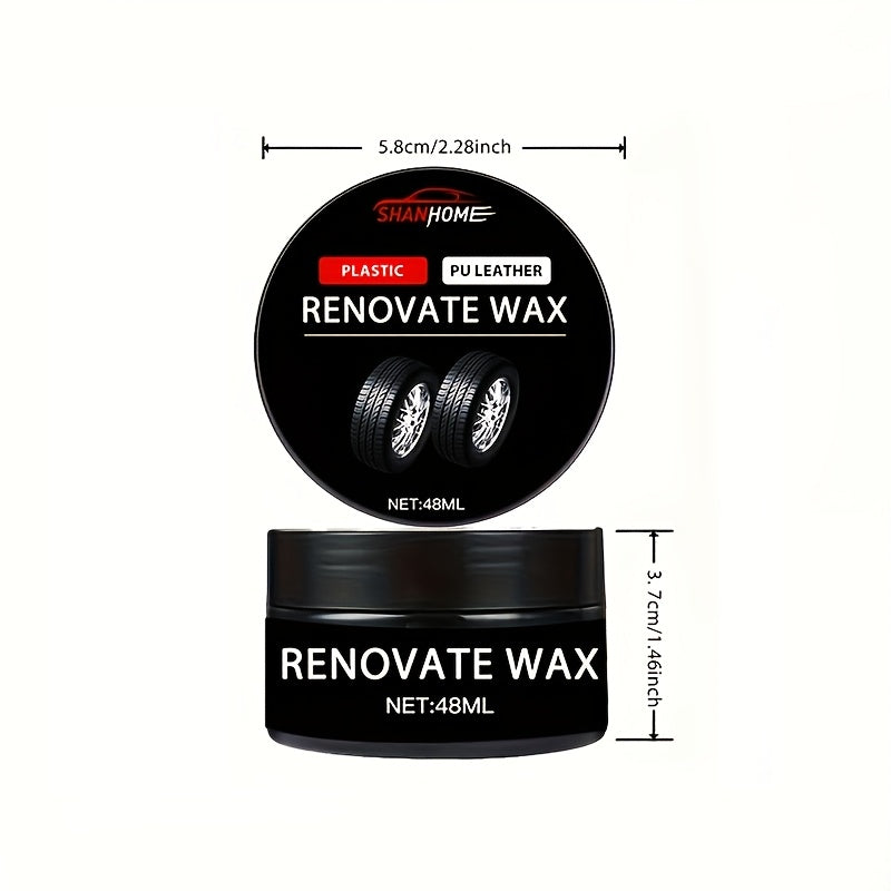 Cera restauradora de plástico para autos, reparación de arañazos en parachoques e interiores