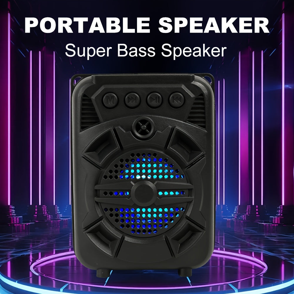 Portable Bluetooth Speaker with RGB Lights 5W Wireless USB Rechargeable for Smartphones and Tablets