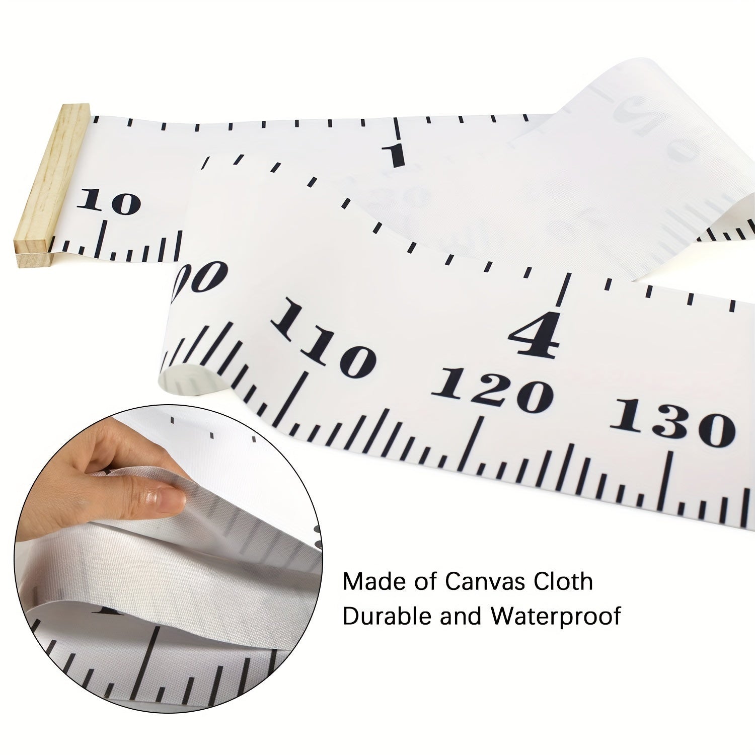 Black and White Feet Wall Art Decorative Hanging Painting with Height Ruler and Photography Tool 20x200cm