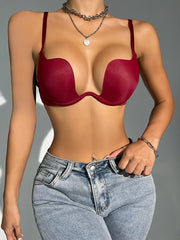 Seamless Deep V Push Up Scoop Bra for Women Underwear Lingerie