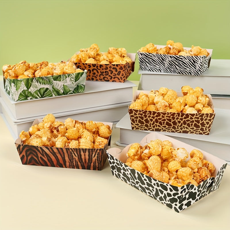 Biodegradable Paper Party Trays Set of 6 Animal Prints for Weddings Birthdays Baby Showers