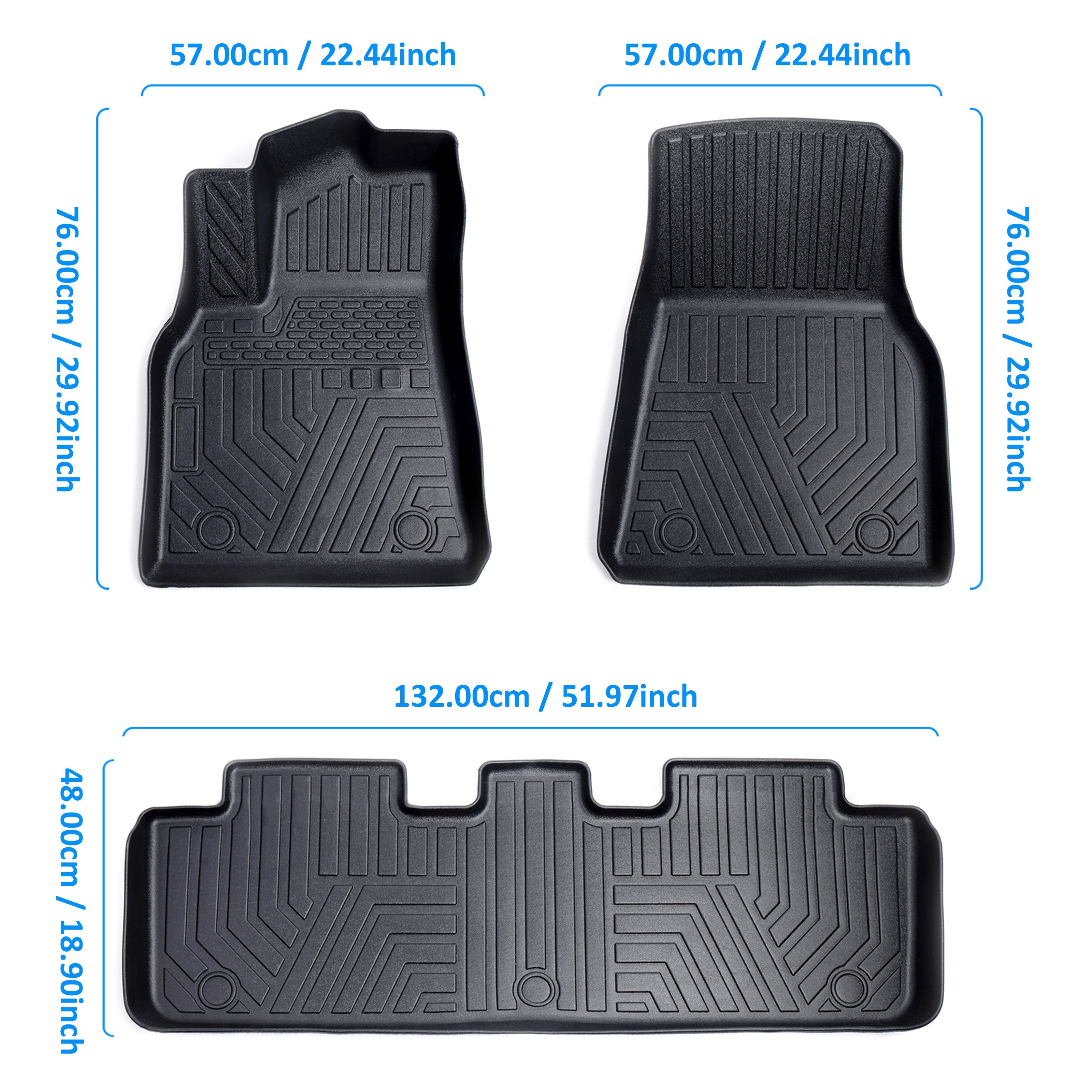 All-Weather Floor Mats for Tesla Model Y Heavy Duty Full Coverage