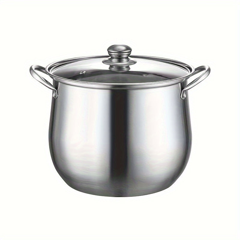 Stainless Steel Cookware Set with Glass Lids for Soups and Stews