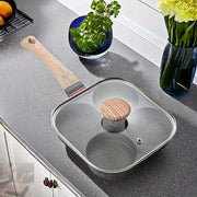 Olla de sopa de 4 secciones antiadherente con tapa, libre de Teflón, utensilios de cocina de fondo plano