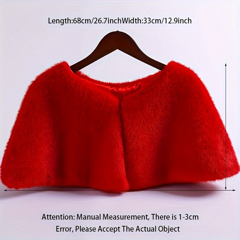 Faux Fur Bridal Shawl Cape for Wedding and Evening Dresses Polyester Spring Wedding