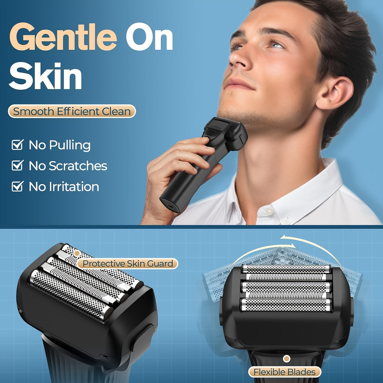 Afeitadora eléctrica recargable por USB, más de 60 minutos de autonomía