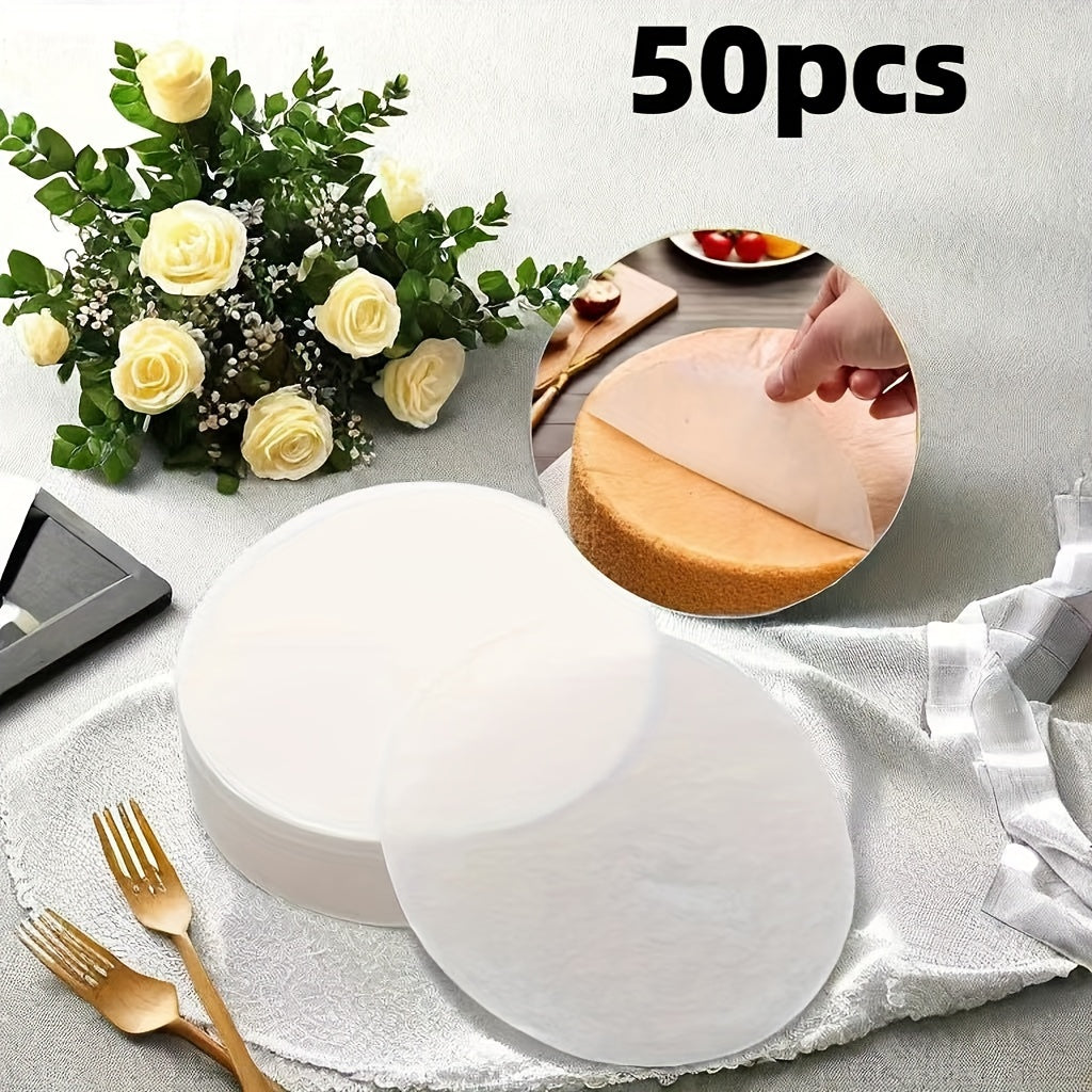 Non-Stick Round Baking Paper for Cheesecakes Chiffon Cakes Biscuits Breads Air Fryers Dutch Ovens Cupcake Separators Frozen Pies Pack of 50 or 100