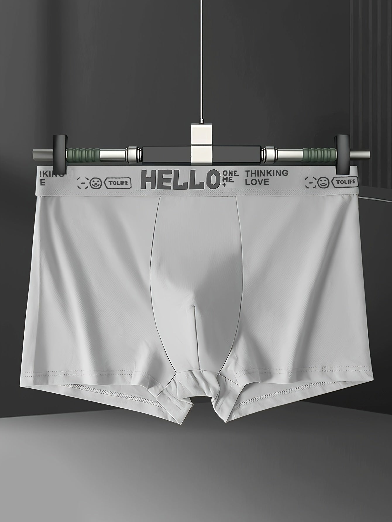 Men's Boxer Briefs Polyester Spandex Mid-Waist Solid Breathable Knit 4-Pack