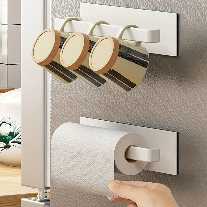 Wrought Iron Wall-Mounted Bathroom Storage Rack with Towel Bars