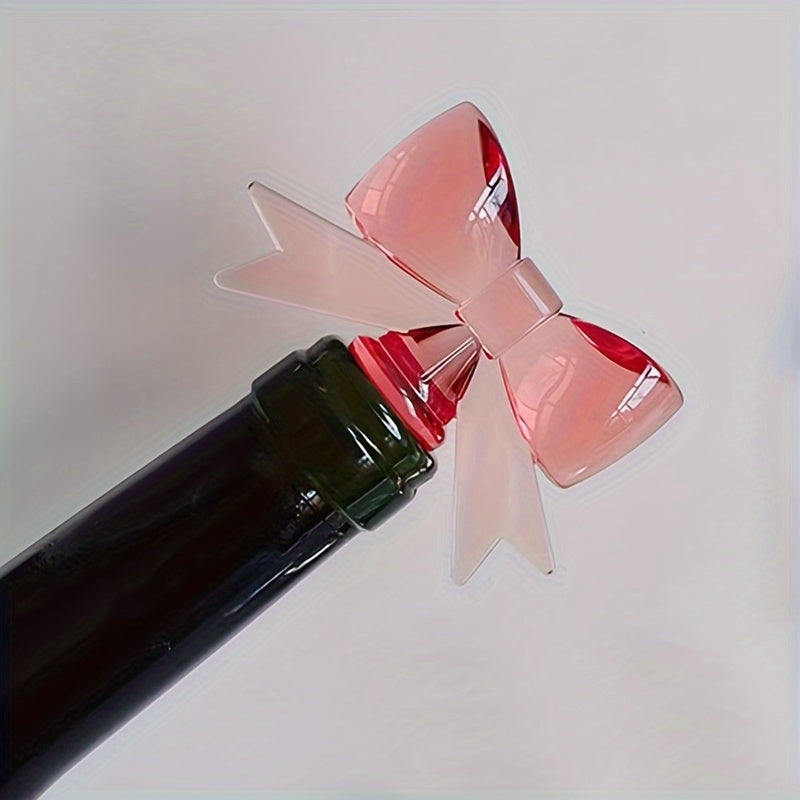 Pink Silicone Bow Wine Stopper for Champagne and Grape Wine Preservation