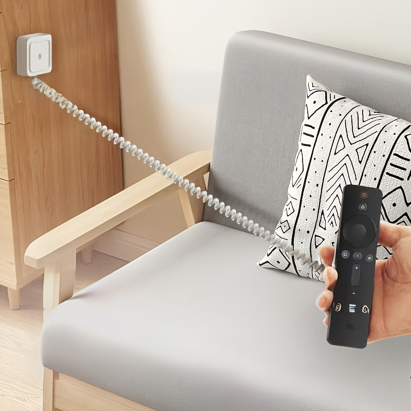 Magnetic Anti-Lost Remote Control Lanyard with Hook for TV and AC Remotes White Plastic