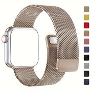 Unisex Stainless Steel Mesh Loop Magnetic Clasp Watch Band for Apple Watch Series 1-9 Ultra 2 SE 38mm 40mm 41mm 42mm 44mm 45mm 49mm