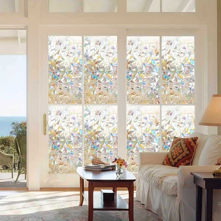 Self-Adhesive PVC Glass Window Film Waterproof Moisture-Resistant UV-Resistant for Bathroom and Living Room