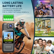 1080P HD Harakatli Sport Kamera 360° buriladigan linza bilan, kechqurun ko‘rish va uzoq batareya