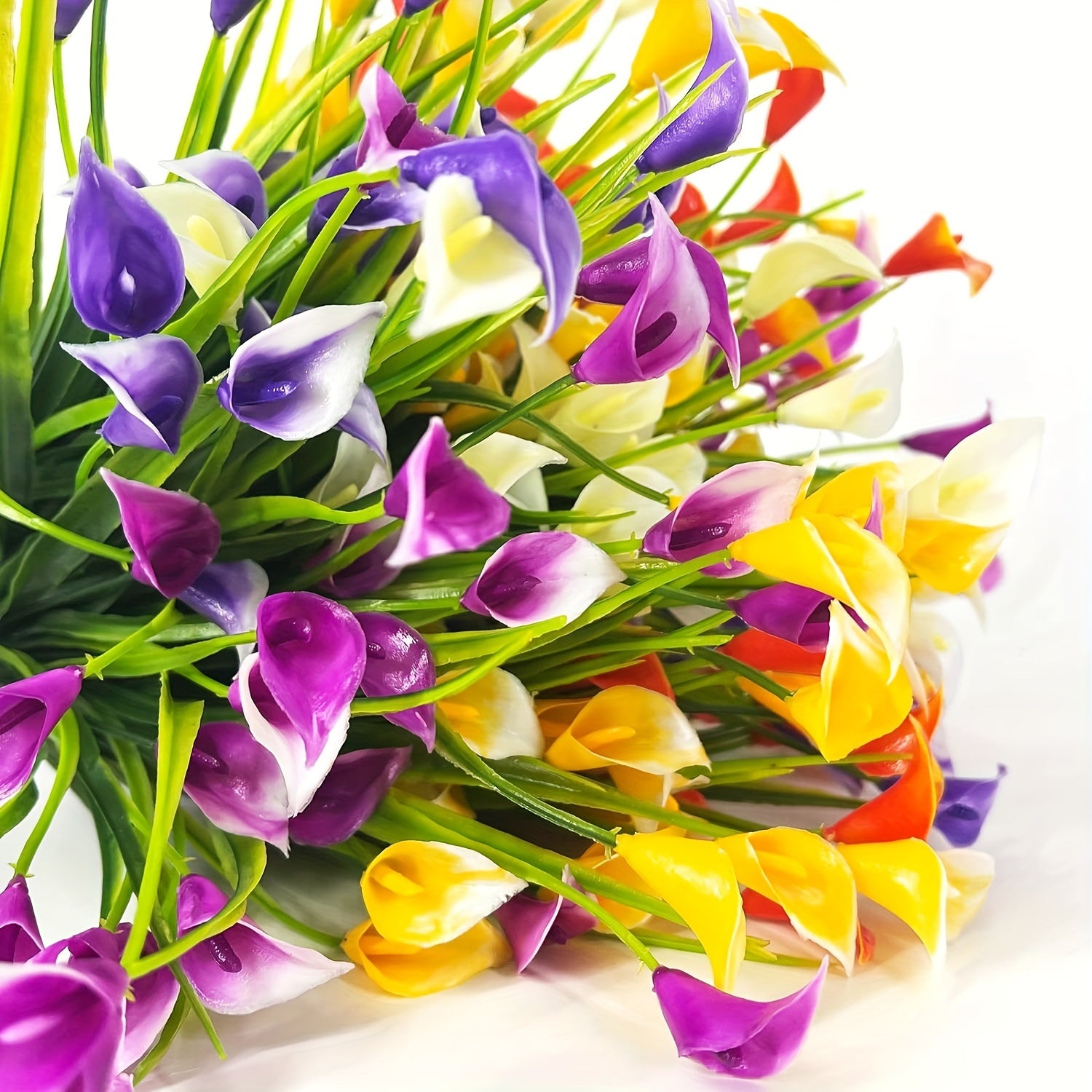 8 Bundles Artificial Water Lily Flowers UV Resistant Non-Fading for Indoor Outdoor Decor