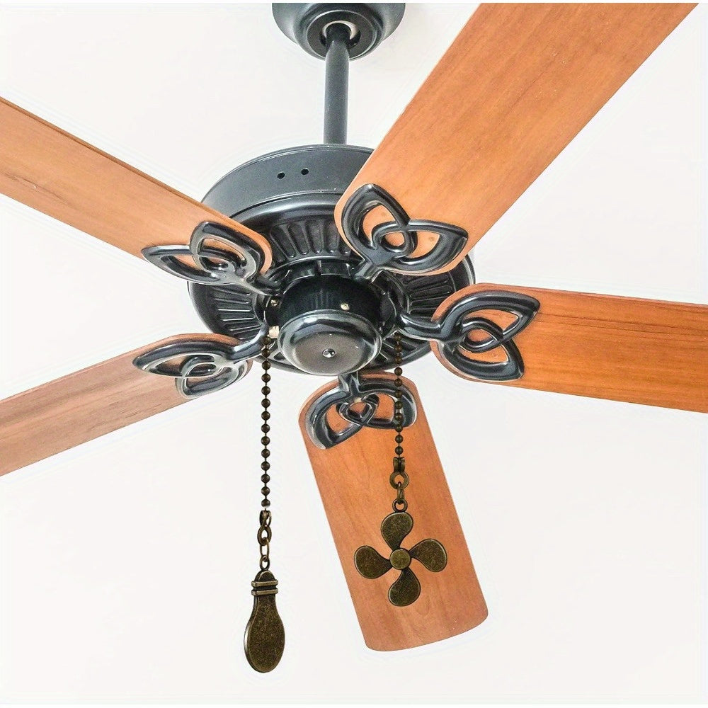 8pcs Bronze Star Ceiling Fan Pull Chains with 30.48cm Extension and Light Bulb Connector