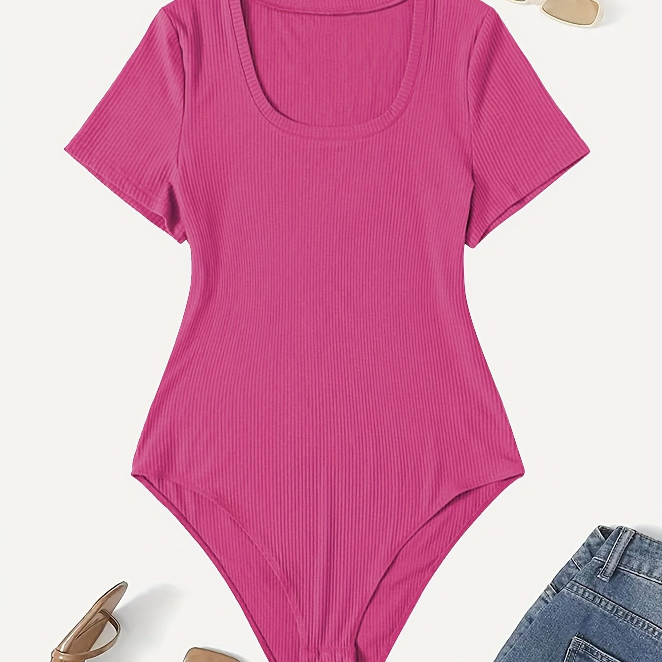 Mono casual de algodón elástico para mujer de tallas grandes de manga corta para todas las estaciones