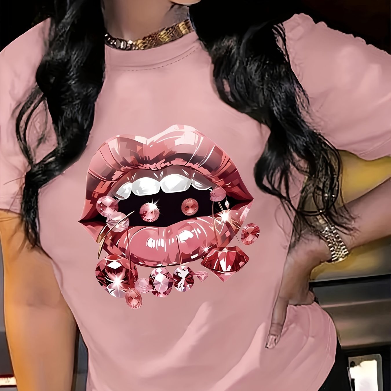 Women's Casual Short Sleeve T-Shirt Lightweight Geometric Print Summer Top