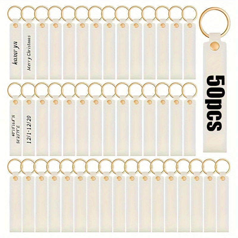 Set of 50 Leather Keychains for Personalization DIY Crafting Kit for Women