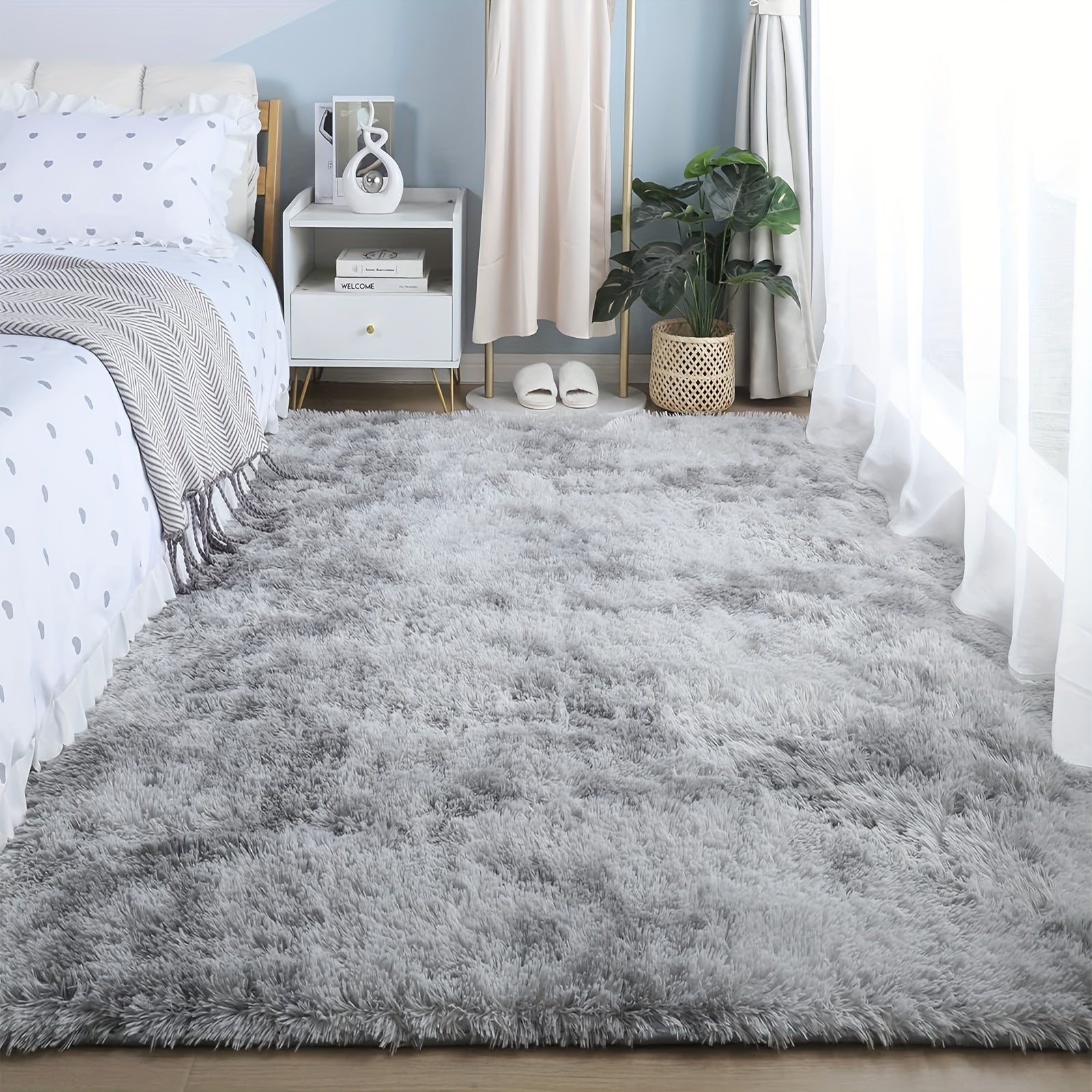 Soft Plush Shag Area Rug for Living Room and Bedroom Non-Slip Machine Washable