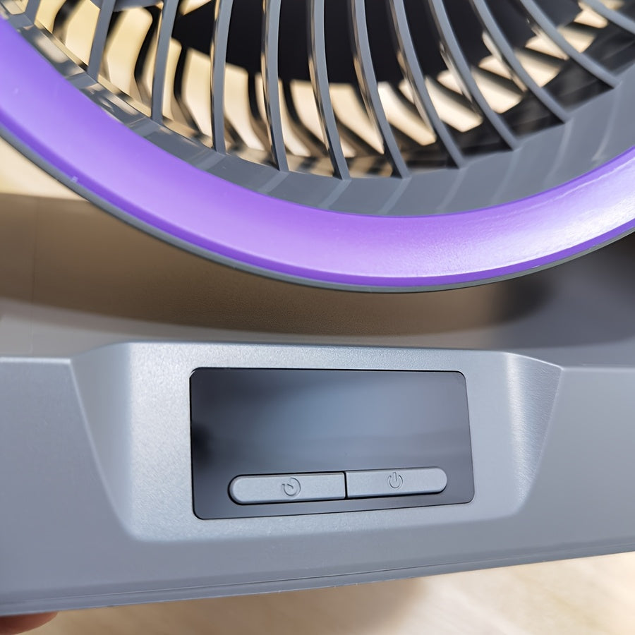 USB Table Fan with Turbo Speed, 5 Settings, Timer, Indoor Outdoor Use